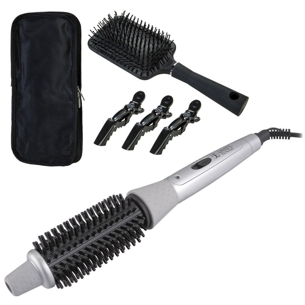 Calista Tools Power Styler Perfecter, Fusion Styler Heated Round Brush,  Volumize and Shine As You Dry for Smooth, Silky Hair, Black