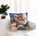 thumbnail image 5 of Wukai Playful Cat Premium Polyester Fleece Pillow Covers with Hidden Zipper Closure,Luxuriously Soft and Durable-12"x12", 5 of 7