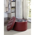 thumbnail image 1 of Convenience Concepts Designs4Comfort Pouf Rond pour Chaussures en Tissu Rouge, 1 of 4