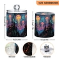 thumbnail image 5 of Yayeee 2 Pack Qtip Holder Bathroom Cotton Swab Canister with Lid Clear Dispenser Set, Psychedelic Jellyfish, 5 of 6
