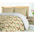 thumbnail image 5 of Ambesonne Owl Print Duvet Cover Set, Vivid Fallen Leaves Birds, 2-Calking, Cream and Multicolor, 5 of 7