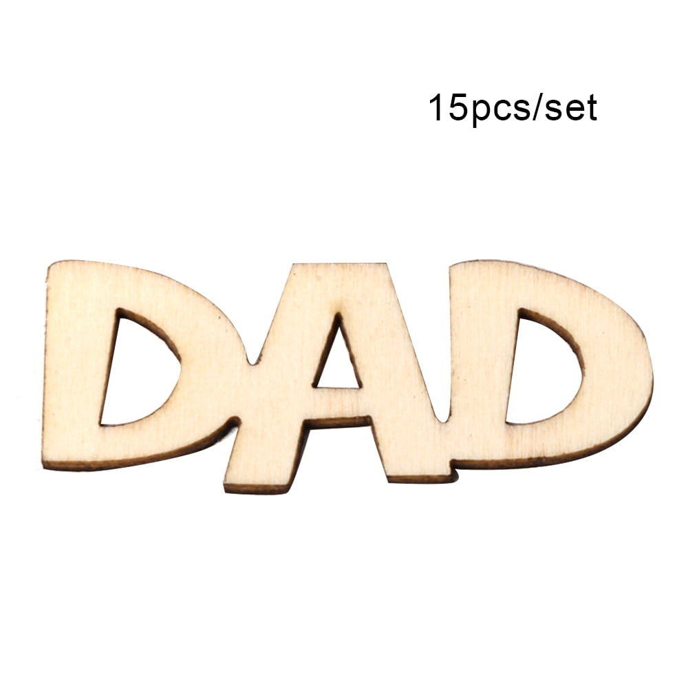 15pcs/set Vintage Rustic Style DAD Wooden Table Stand Sign Ornaments