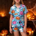 thumbnail image 2 of Leey-World Halloween Pajamas for Toddlers Girl Set Halloween Print Soft Comfortable Home Short Sleeve Shorts Sleep Wear Two Piece Pack, 2 of 5