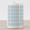 thumbnail image 3 of Ikat Ceramic Toothbrush Holder, Aztec Culture Inspired Geometrical Motifs with Weathered Look South American, Decorative Versatile Countertop for Bathroom, 4.5" X 2.7", Blue Pale Grey White, 3 of 4