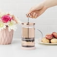 thumbnail image 2 of Pinky Up Riley Mini tetera de vidrio, cafetera, prensa francesa para té y café de hojas sueltas, cafetera para bebidas calientes o heladas, 12 oz, rosa, 2 of 5