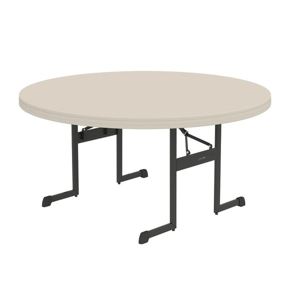 Lifetime 60 Inch Round Folding Table, Indoor/Outdoor, Almond, Professional Grade