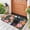 Floral and Black Cat, variant on BLEUM CADE Spring Flower Door Mats Outdoor,Non Slip Welcome Mat with Non-slip Rubber Backing,18" x 30 "