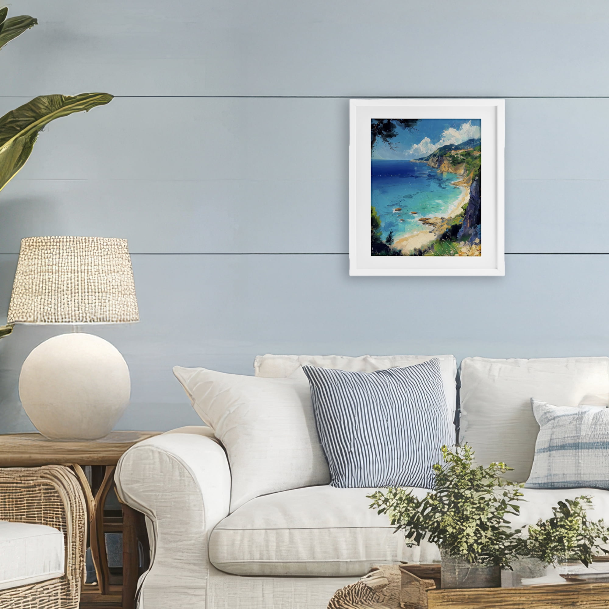Stupell Industries View of Ocean Retreat White Framed Print Under Glass, design by Creative Studio