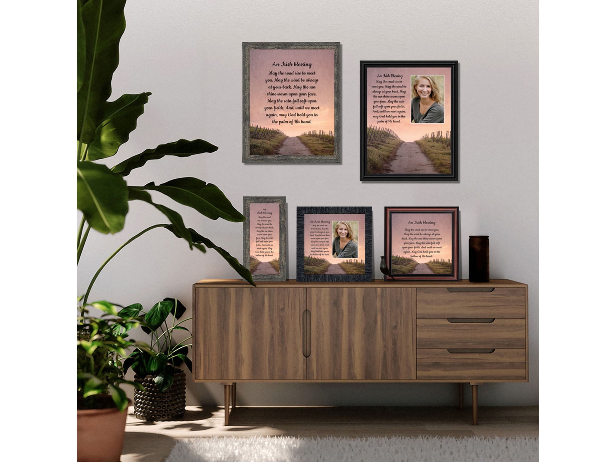 7 x 9 Inch Engraved Irish Blessing Genuine Alder Wood Wall or Table Decor  Art