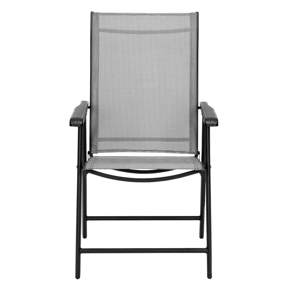 SalonMore Folding Sling Chair Gray Teslin (Set of 4)