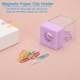 thumbnail image 4 of Soporte de clip de papel magnético Uxcell, organizador de clips de papel de gran capacidad para escritorio, púrpura, 4 of 6