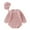 Pink, variant on NOKIO Baby Knit Romper Toddler Knitted Jumpsuit kids Knitted Romper Baby Boys Girls Solid Knit Romper Cotton Long Sleeve Sweater Clothes Baby Bodysuit With Cute Hat Set Baby Knit Playsuit