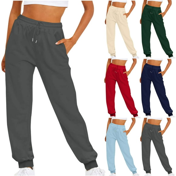 WRKEKC Women's Color Block Joggers Elastic Waistband Drawstring Cuffed Hem Pocket Lounge Pants Gym Yoga Fashion Comfortable