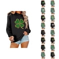 thumbnail image 1 of Chandail Graphique Trèfle de la Saint-Patrick pour Femmes 2026 Tendance à Manches Longues Col Rond Chandail Femmes chandail, 1 of 6