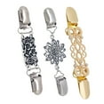 thumbnail image 4 of 1 Set 3pcs Vintage Style Sweater Shawl Clips Cardigan Clips (Golden, Silver), 4 of 9