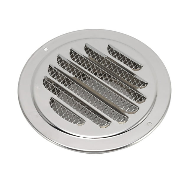 Couvercle de Ventilation en Acier Inoxydable de 4 Pouces, Grille de Ventilation Murale à Persiennes avec Design en Maille Fine, Barbillon Réglable, Coupe-Vent et Imperméable