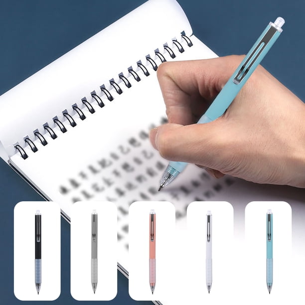 Bolígrafos de 0,5 mm, bolígrafos retráctiles de oficina de 6 con agarre cómodo • Tinta negra • Capacidad de 1 ml • Punta media para escribir y tomar notas