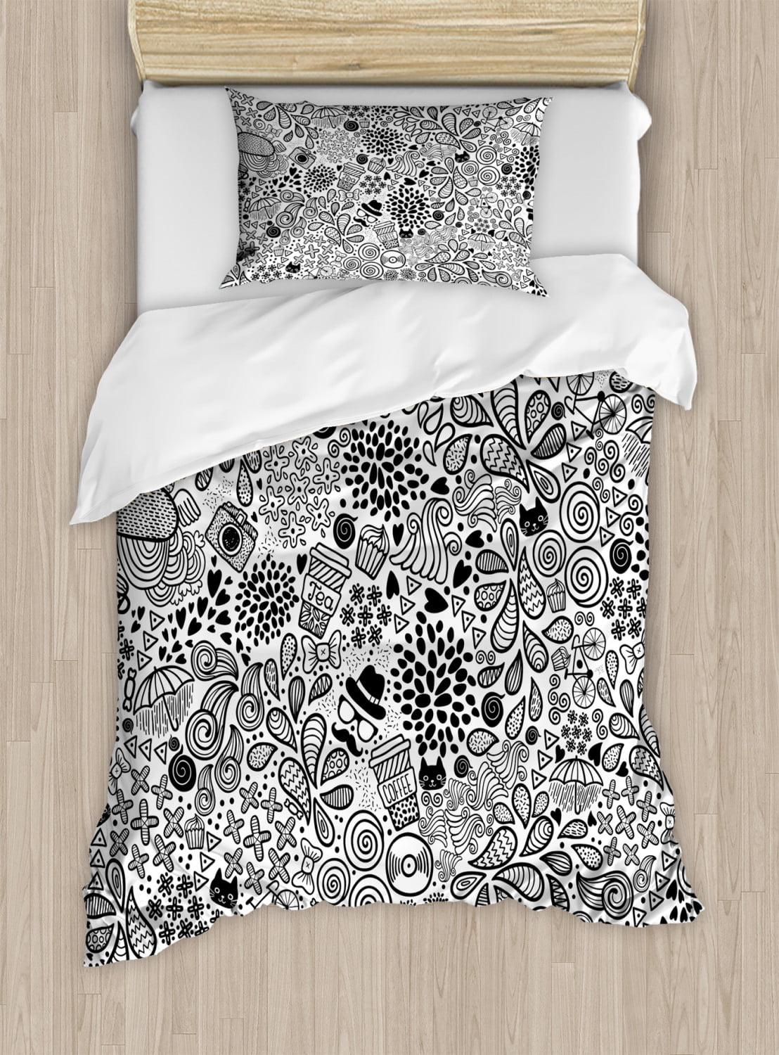 100% Cotton Doodle Single Bedding with Wash Out Fabric Pens 