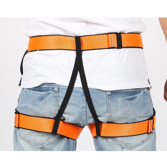 Arnés de escalada ajustable, cinturón de medio cuerpo de escalada en roca de seguridad para hombres y mujeres naranja Cola arnés de escalada en roca
