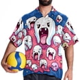 thumbnail image 4 of Tiny teeth Men's Casual Hawaiian Shirt Printed Button Down Short Sleeve Summer Beach Shirts Unisex, 4 of 6