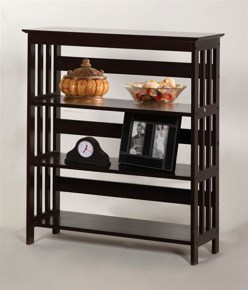 Cherry White or Espresso Finish 3 Tier Wooden Bookshelf Bookcase Oak 