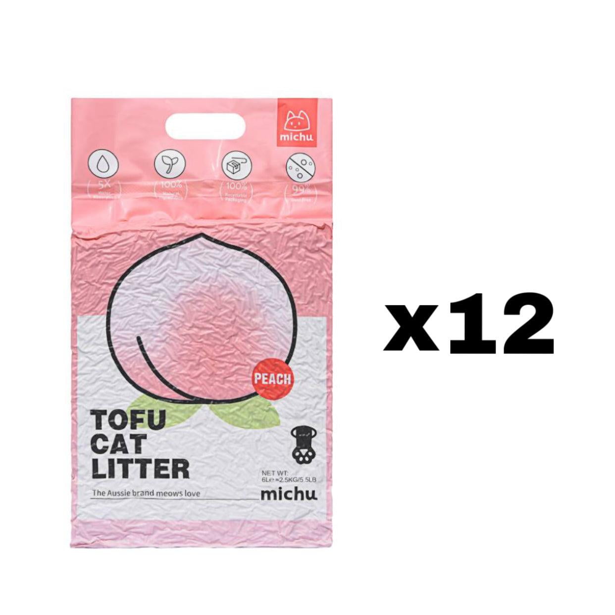 Michu Natural Clumping Tofu Cat Litter 5.5lb/88oz (Watermelon)
