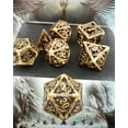 thumbnail image 4 of Juego de dados de metal Dnd Juego de dados de dragón poliédrico hueco Juego de dados de juego de rol de dragones y mazmorras 7Cps con caja de metal de regalo Adecuado para tarjetas de juegos de mesa D, 4 of 5