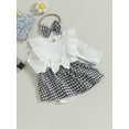 thumbnail image 3 of Bagilaanoe Newborn Baby Girl Rompers Dress Ribbed Long Sleeve Bodysuits + Headband 6M 12M 18M 24M Infant Fall Patchwork A-line Dresses, 3 of 8