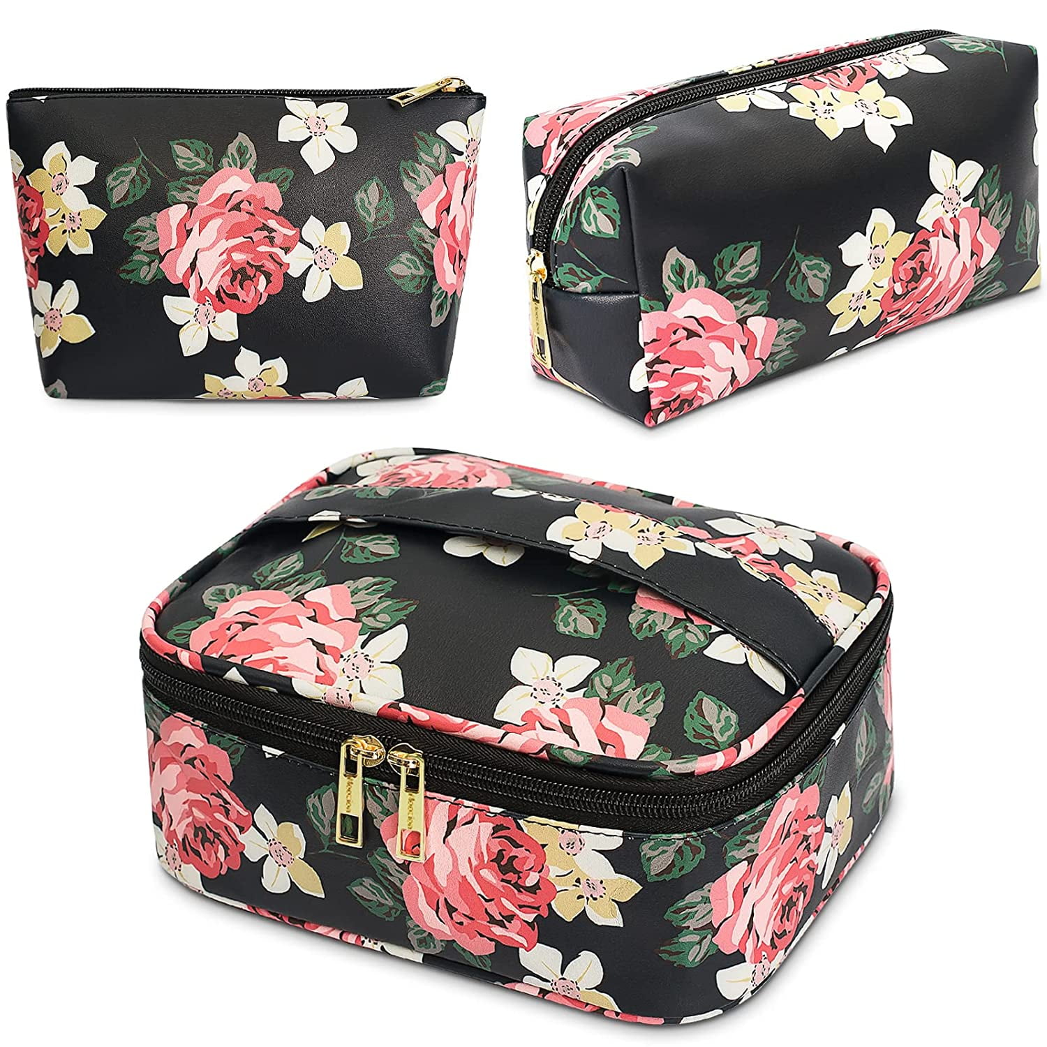3Pcs Makeup Bags for Women and Girls, Portable Travel Cosmetic