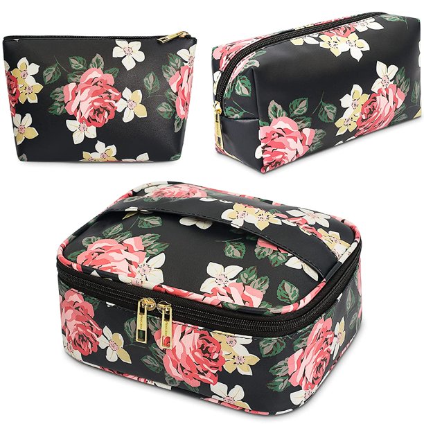 3Pcs Makeup Bags for Women and Girls, Portable Travel Cosmetic