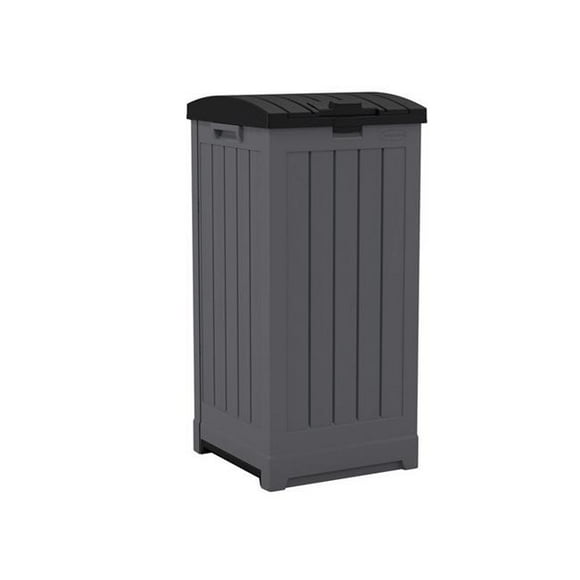 Suncast 7020153 39 gal Trash Hideaway Resin Trash Can with Lid
