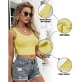 thumbnail image 4 of Crop Top AURUZA sin mangas, cuello en U, espalda racer, talla 2XL, amarillo, 4 of 6