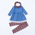thumbnail image 6 of Wamejoo Toddler Girls' Outfits Two Piece Kids Fall Winter Animal Print Cotton Long Sleeve Tops Pants Headbands Sets for Girls, 6 of 8
