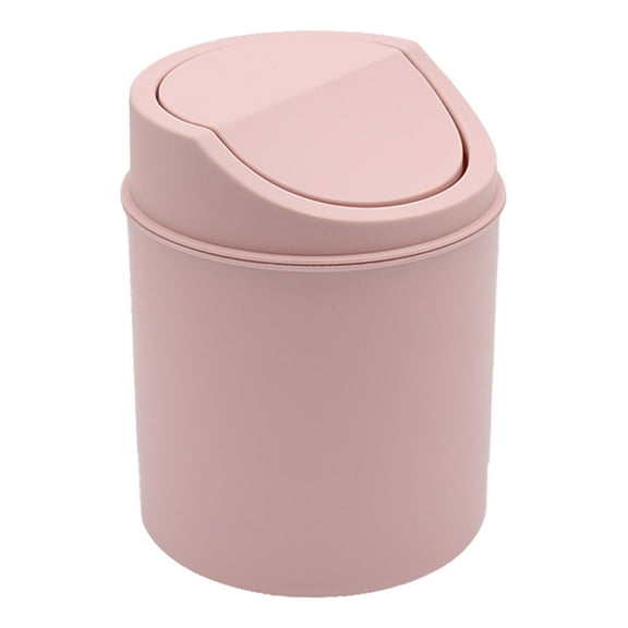 Desktop Mini Can with Swing Lid - Small Wastebasket for Office, Kitchen, Bathroom, Bedroom, Vanity Tabletop Tiny Garbage Bin