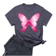 thumbnail image 3 of Frostluinai Breast Cancer Awareness Shirts for Women Pink Ribbon Crew Neck T Shirts Inspirational Short Sleeve Tops In October Shirt, 3 of 4