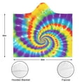 thumbnail image 3 of Wearable Blanket,Colorful Rainbow Tie Dye Spiral Pattern Hooded Wearable Flannel Blanket for Adults & Teens,Winter Poncho Shawl Wrap Cape Cozy Anti-Pill,50"x60", 3 of 5