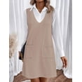 thumbnail image 3 of Zeagoo Fall Dresses for Women 2025 Sleeveless Leopard Vest Dresses with Pockets V Neck Knit Sweater Vest Dress Business Casual Pullover Sweater, 3 of 6