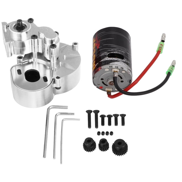 Caja de cambios de transmisión RC con motor de 60T y engranajes para coche RC AXIAL SCX10 1/10 (plata)