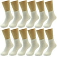 thumbnail image 3 of USBingoshop 12 Pairs Mens Black Gray White Physicians Approved Cotton Ankle Diabetic Socks, 3 of 5