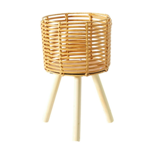 Cesta de ratán para maceta de suelo, maceta de cesta, cómoda para montar, planta decorativa Medio