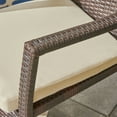 thumbnail image 3 of Elaine Outdoor 7 Piece Acacia Wood Dining Set with Wicker Chairs Teak and Brown and Cream, 3 of 7