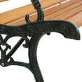 thumbnail image 4 of 49" Garden Bench, Outdoor Patio Park Chair, Hardwood Slats Cast Iron Frame Seat, C, 4 of 6