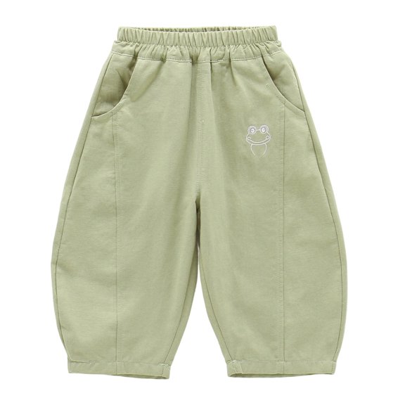 CONROSES Kids Boys Casual Pants Wide Leg Pant for Child Graphic Elastic Waist Cozy Jogger Trousers with Pockets