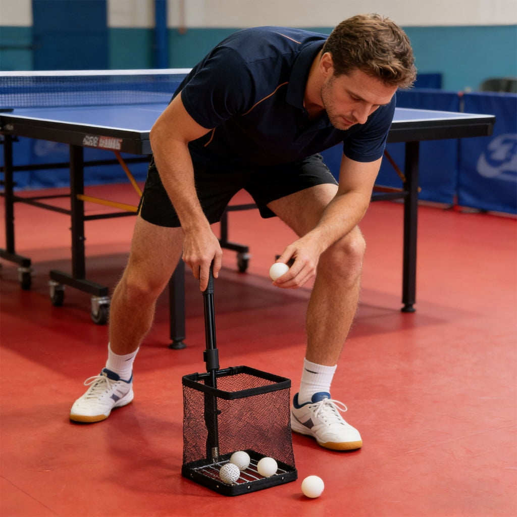 Premium Metal Table Tennis Ball Collector With Adjustable Length For Versatile Use