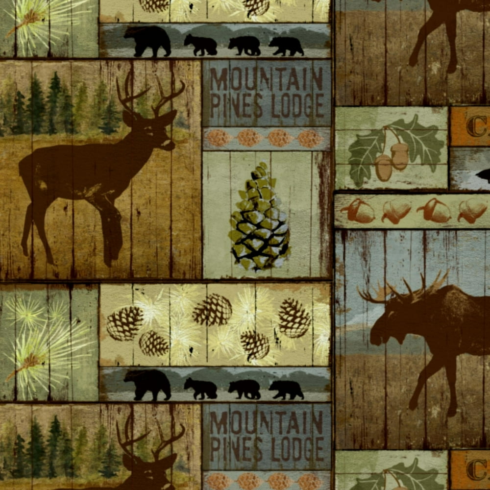 Mainstays 58" 100 Polyester Lux Antipill Fleece Mountain Pines Lodge