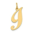 thumbnail image 4 of 14k Yellow Gold Medium Fancy Script Initial I Charm Pendant, 4 of 7