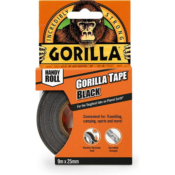Gorilla Tape to Go Handy Roll 1 in. 30 ft. Black