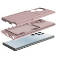 thumbnail image 3 of Galaxy S22 Ultra Card Holder Wallet Case,Dteck Shockproof Rubber Hybrid PC with Hidden Mirror Dual Layer Cover Lightweight Protective Back Phone Case for Samsung Galaxy S22 Ultra,Rosegold, 3 of 5