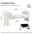 thumbnail image 3 of 60.5'Storage Bench with Armrests and Bolster Pillows, Upholstered Velvet Ottoman Bench with Lift-Top Storage, Multi-Scene Entryway Bench Bedroom Bench Living Room Bench, 300 LBS Capacity White, 3 of 6