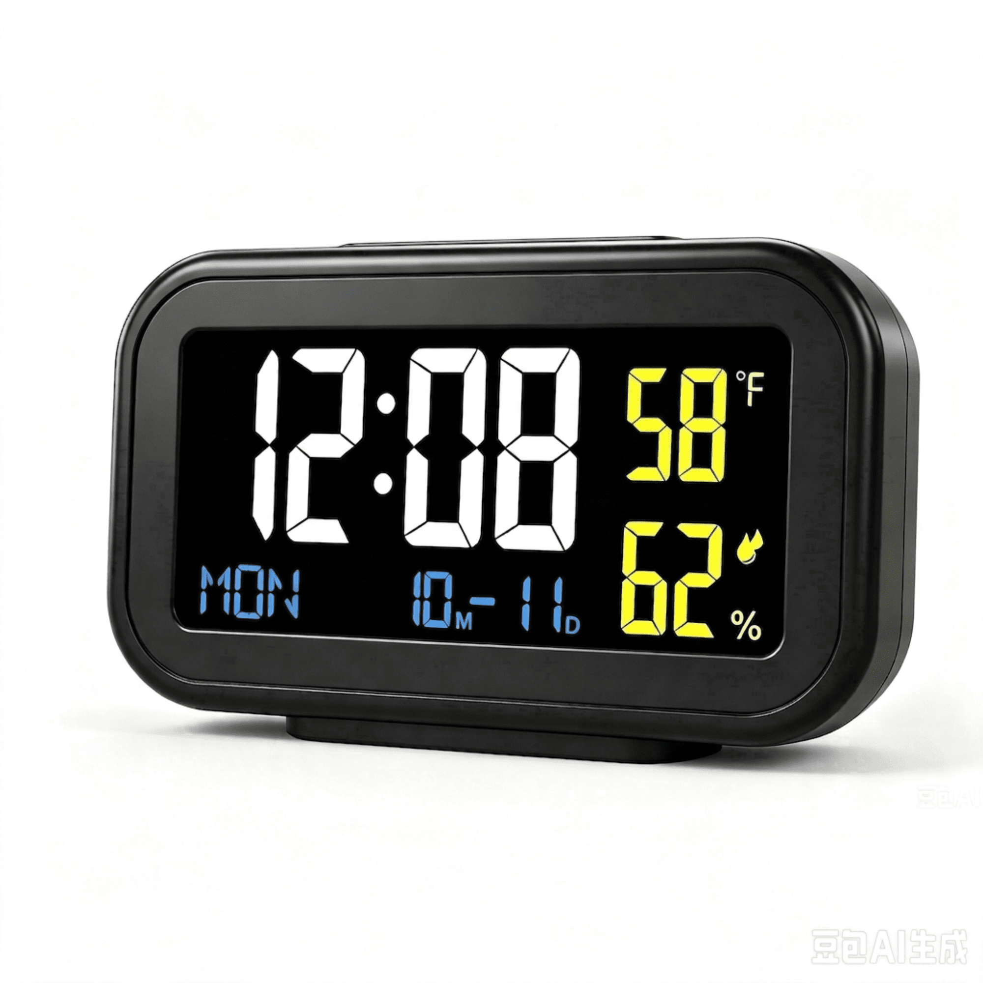 DAYBETTER Digital Alarm Clock, Large Backlit LCD Screen, Temp Humidity Detector, Snooze, Date Week